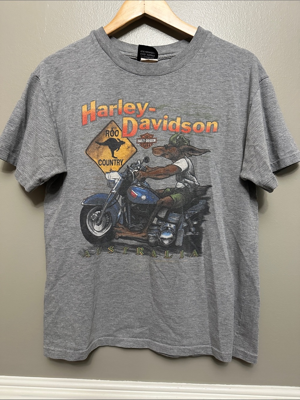 Vintage Australia Harley Davidson single stitch graphic tee shirt Sz M